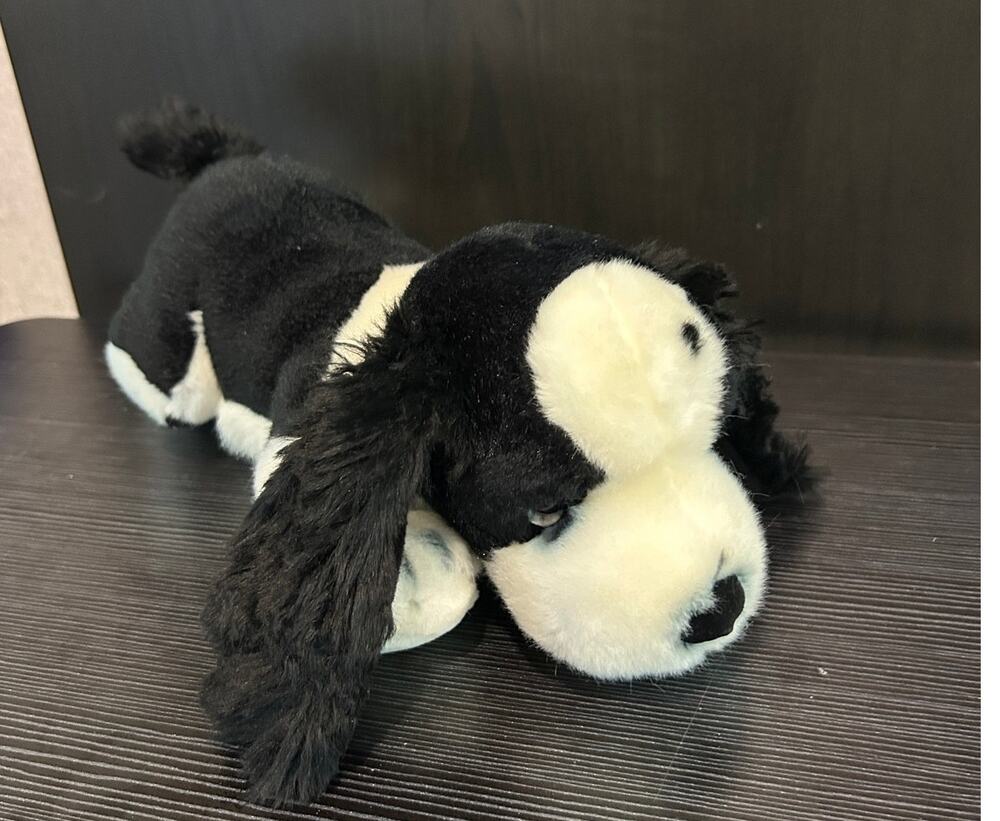 Russ Berrie Purebred Cocker Spaniel Plush Dog #4389 Black White Weighted